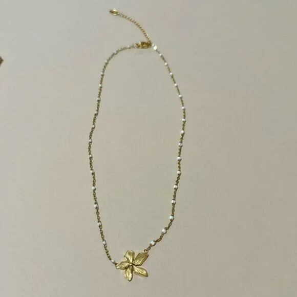 Boho flower necklace N621 - Picture 2 of 4